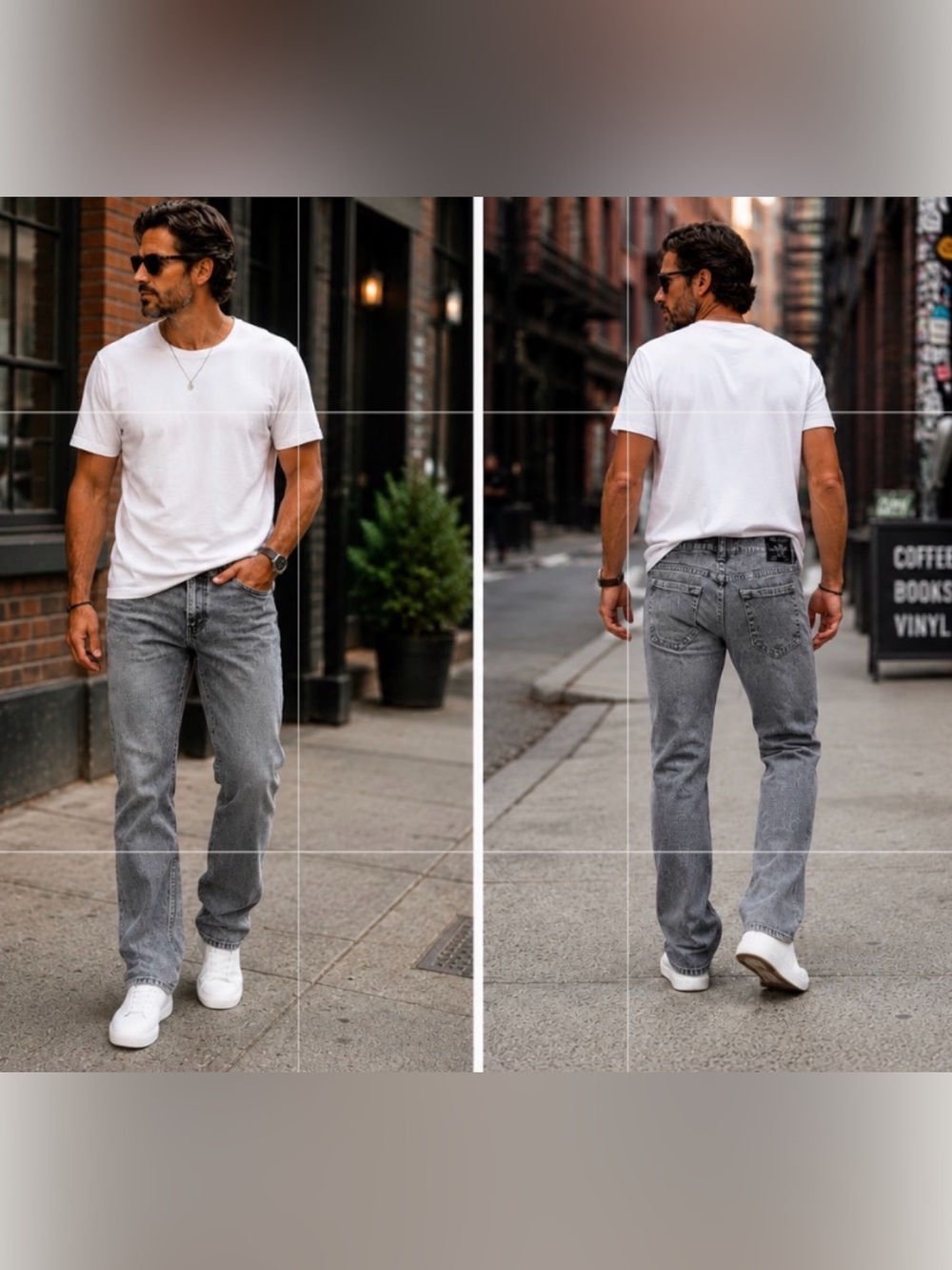 True Religion Men's Black Gray Acid-Wash Relaxed Jeans